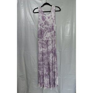 Knox Rose Sleeveless Tie Dye Tiered Maxi Dress Md Purple Boho Cottagecore Hippie